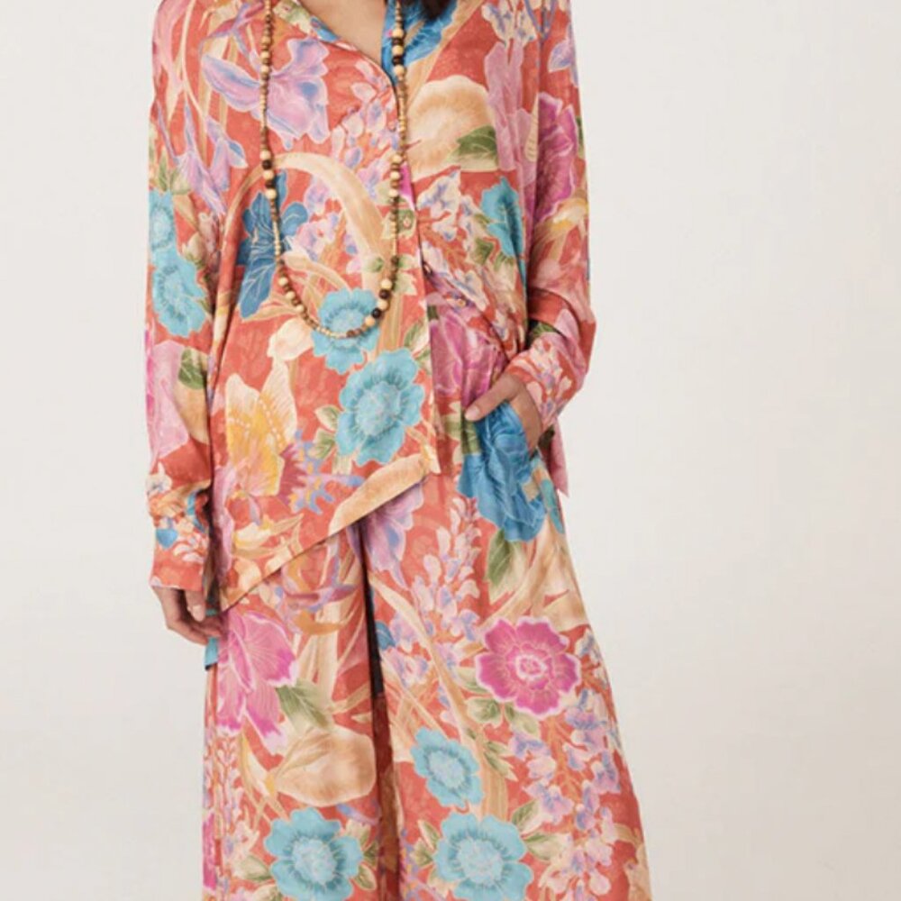 NWT Painter's Garden Wide Leg Pant - Crimson